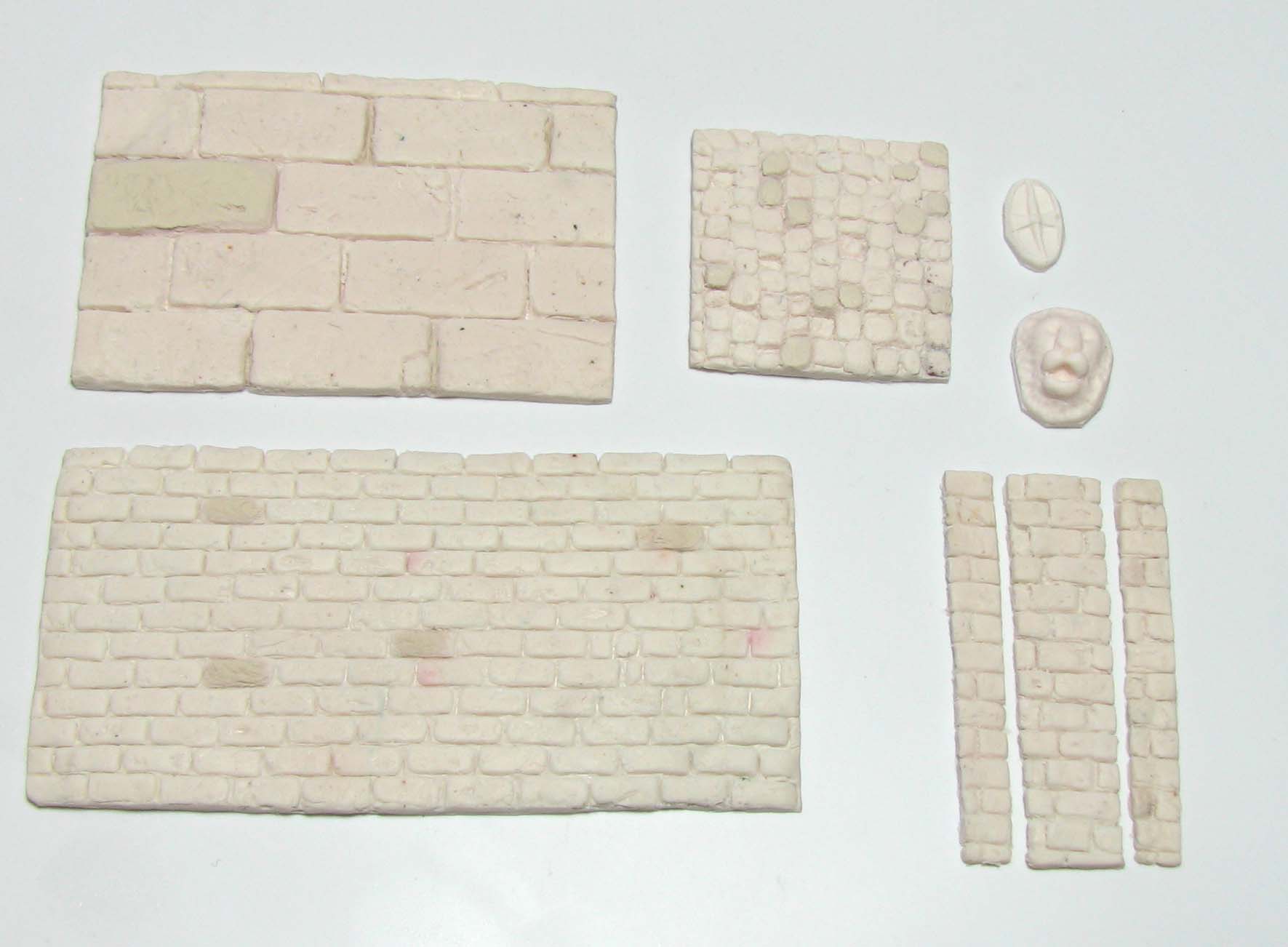 Press mold, tutorial, daggerandbrush, 28mm, Fimo Soft, Original Sculpey, Air-dry clay, stone wall, dungeon, dungeon crawl