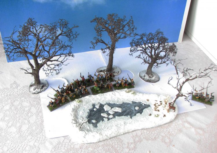 Celtiberians, 15mm, scenic miniature photography, tutorial,, daggerandbrush,  Photoshop, snow, ice