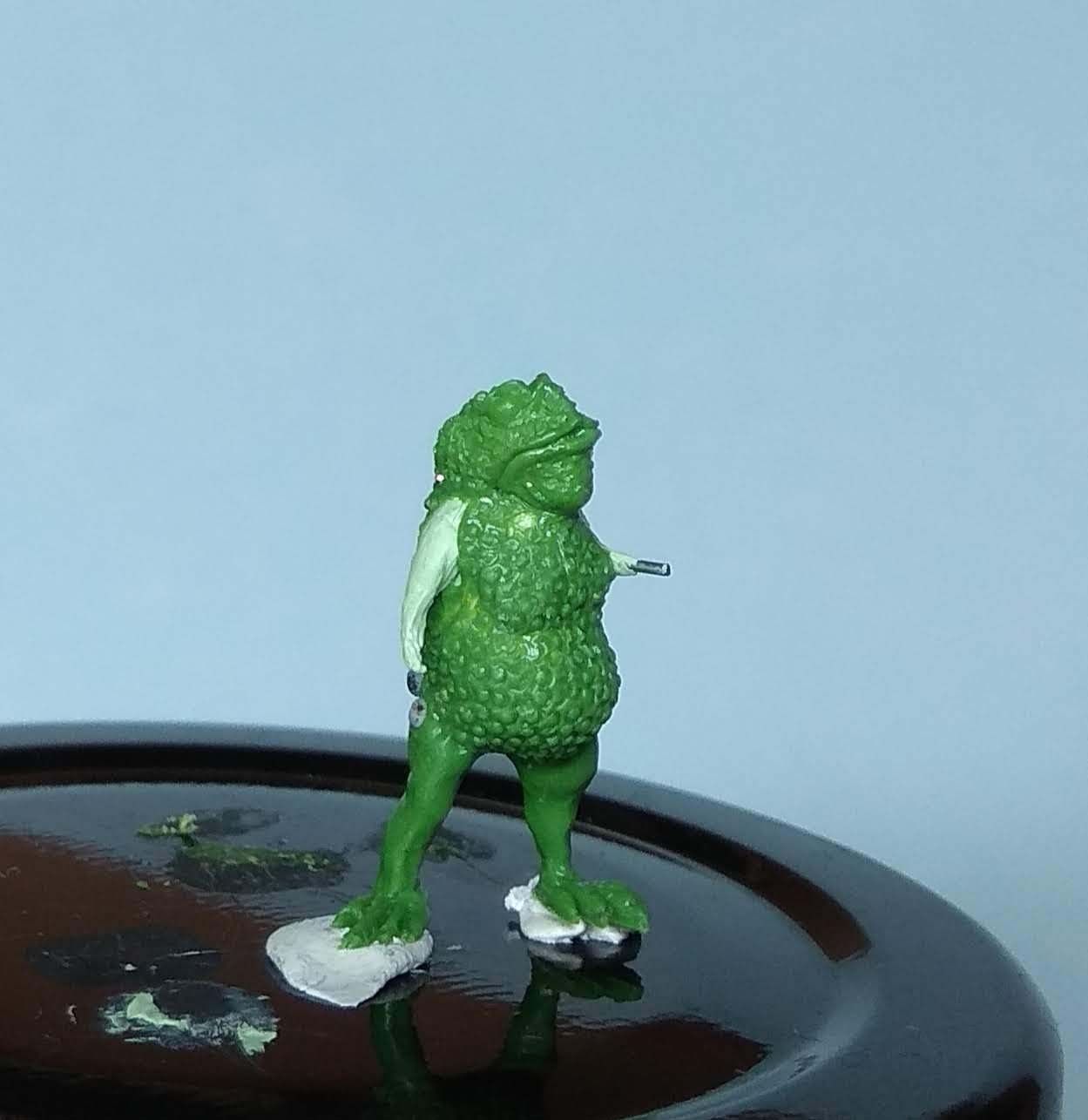 Toad Warrior, 28mm, warty skin texture, sculpting, tutorial, bullywog