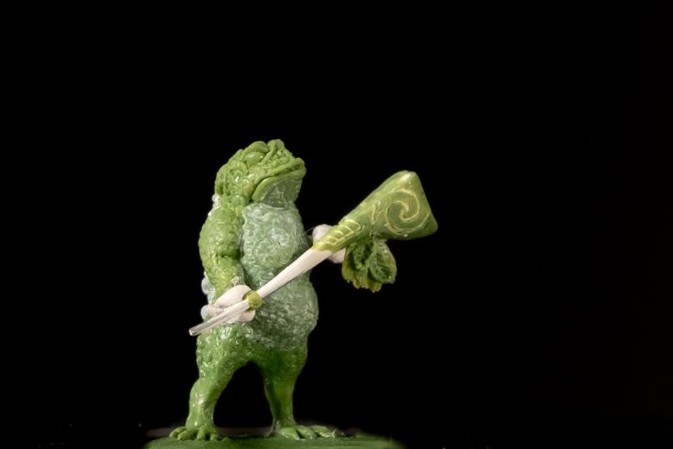 Toad Warrior, 28mm, warty skin texture, sculpting, tutorial, bullywog